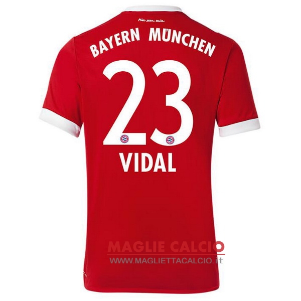 nuova maglietta bayern munich 2017-2018 vidal 23 prima